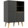 Sideboard Storage Cabinet with Tempered Glass